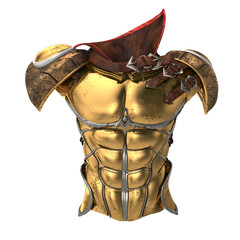 Roman armor 3d illustration isolated on white background