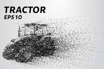 Fototapeta na wymiar Agricultural tractor of the particles. Vector illustration