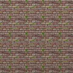 Red old brick wall background. 3d render
