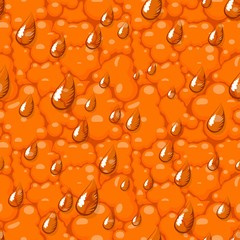 Orange seamless pattern with water drops