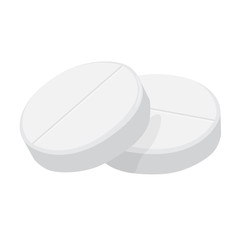 White pills set. Vector illustration