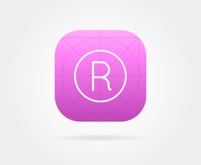 App Icon Template with Guidelines. Vector Fresh Colour