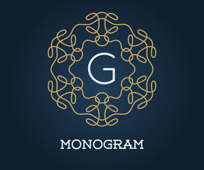 Monogram Design Template with Letter Vector Illustration Premium