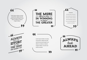 Typographic Quote Template Bubble. Template Vector Set.