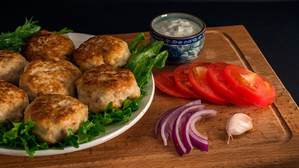 chicken cutlets, sour cream sauce, garlic, onion, delicious europe food