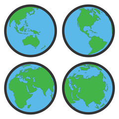 vector collection of earth globe flat symbols or icons