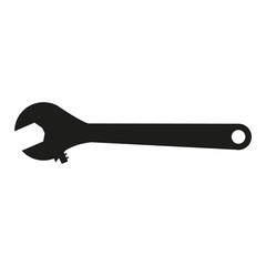 wrench1 black flat vector illustration
