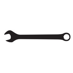 wrench2 black flat vector illustration