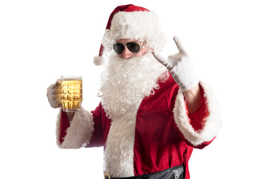 Santa Claus with beer