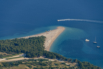 Zlatni rat beach from above  Bol  Island of Brac, Croatia