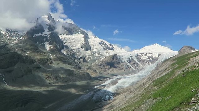 Peak of Grossglockner mountain and its glacier. Located in Salzburger Land, Austria