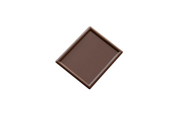 Piece of Chocolate isolated on a white background. Dessert containing flavonoids.