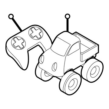 Control Remote Car Toy. Outline Illustration Of Control Remote Car Toy Vector Icon For Web