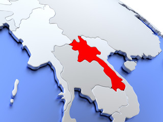Laos on world map
