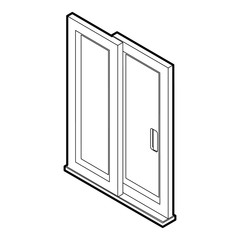 Sliding door icon. Outline illustration of sliding door vector icon for web