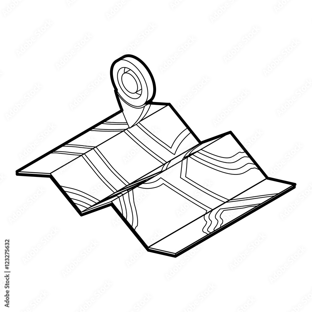Poster map icon. outline illustration of map vector icon for web
