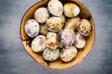 Quail eggs in the nest, a symbol of spring.