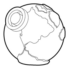 Earth icon. Outline illustration of earth vector icon for web
