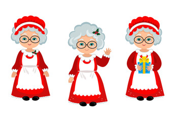 Happy Mrs. Claus. Illustration.