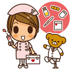 オンナノコ 看護師(ピンク) 注射