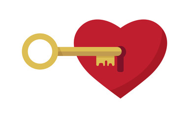 lock with heart shaped key,