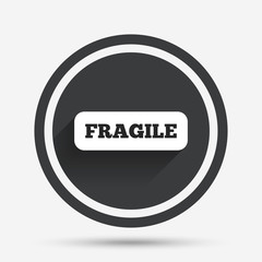 Fragile parcel icon. Package delivery symbol.