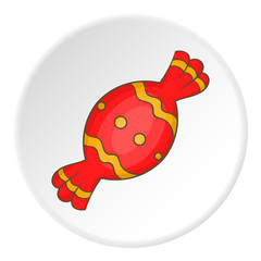 Candy in red wrapper icon. artoon illustration of candy vector icon for web