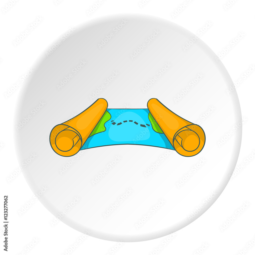 Poster ancient scroll map icon. artoon illustration of ancient scroll map vector icon for web