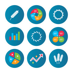 Agricultural icons. Gluten free symbols.