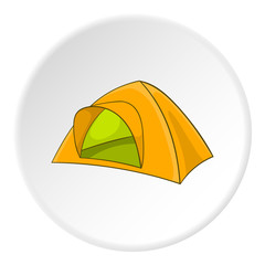 Yellow tent icon. artoon illustration of yellow tent vector icon for web
