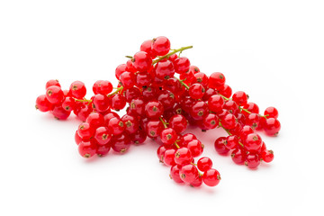 Red Currant close up isolated on white.