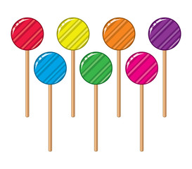 vector collection of colorful lollipop candy balls