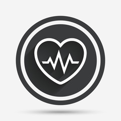 Heartbeat sign icon. Cardiogram symbol.