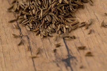 caraway in wooden surface