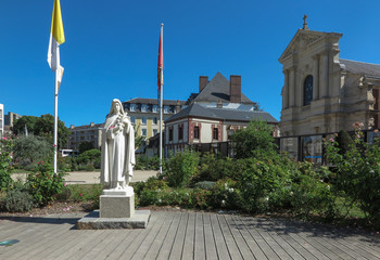 Statue of St. Therese of the Child Jesus on the square in front