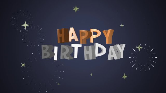Happy Birthday greeting video with all the stars and blings