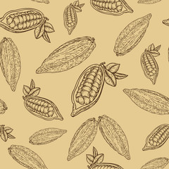 Cocoa bean pattern_ beige