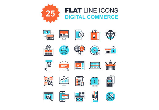 Digital Commerce Icons Set