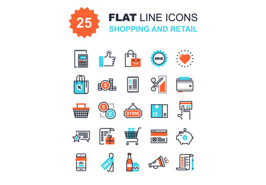 Shopping and Retail Icons Set 01