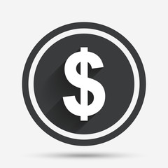 Dollar sign icon. USD currency symbol.