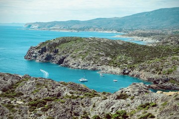 Fototapeta premium Landscape view of Cadaques on Mediterranean seaside, Costa Brava