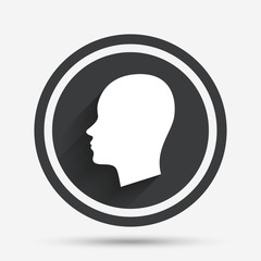 Head sign icon. Female woman human head.