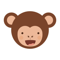 Monkey cartoon icon. Animal ape and character theme. Isolated design. Vector illustration