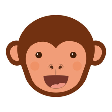 Monkey cartoon icon. Animal ape and character theme. Isolated design. Vector illustration