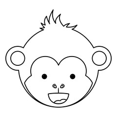 Monkey cartoon icon. Animal ape and character theme. Isolated design. Vector illustration