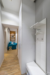 Big empty walk in wardrobe in luxurious house