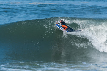 Bodyboarder in action