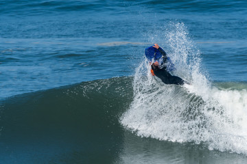 Bodyboarder in action