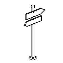 Road sign icon. Information guide and message theme. Isolated design. Vector illustration