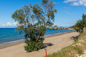 Rocks in the water of Porto Kaminia beach, Zakynthos island, Greece